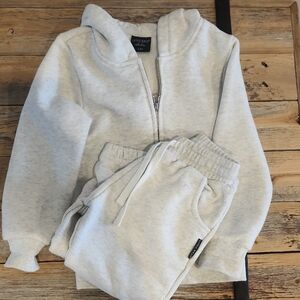 Little Bipsy Kids Light Gray Sweatpants & Hoodie Set